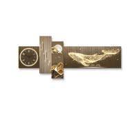 Large Wall Clock with LED Light, Silent Creative Decorative Design for Living Room, Bedroom, Office, Hotel - 100x42cm/39.4x16.5in