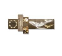 Large Wall Clock with LED Light, Silent Creative Decorative Design for Living Room, Bedroom, Office, Hotel - 100x42cm/39.4x16.5in