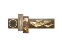 Large Wall Clock with LED Light, Silent Creative Decorative Design for Living Room, Bedroom, Office, Hotel - 100x42cm/39.4x16.5in