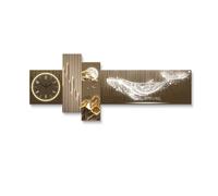 Large Wall Clock with LED Light, Silent Creative Decorative Design for Living Room, Bedroom, Office, Hotel - 100x42cm/39.4x16.5in