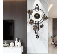 Large Wall Clocks for Living Room Decor, Silent Quartz Movement Battery Operated with Pendulum, Oversized Metal Modern Wall Clock for Bedroom Farmhouse Office Kitchen Home Wall Decor-47.7x75CM(White)