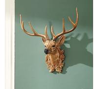 Large Wall Hanging Faux Taxidermy Decor Stag Head Antler Sculpture,Deer Head Wall Decor,Geometry Deer Head Home Decor Deer Head Wall Mount Decor Modern Art Animal Decoration Mounted Ornaments(Gold)