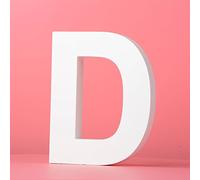 Large Wall Letters Wooden Hanging "A-Z"- White Decorative Wall Letter for Children's Nursery Baby's Room, Baby Name and Girls Bedroom Décor (D)