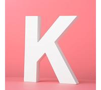 Large Wall Letters Wooden Hanging"A-Z"- White Decorative Wall Letter for Children's Nursery Baby's Room, Baby Name and Girls Bedroom Décor (K)