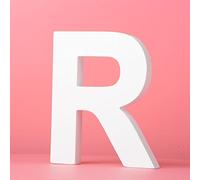 Large Wall Letters Wooden Hanging "A-Z"- White Decorative Wall Letter for Children's Nursery Baby's Room, Baby Name and Girls Bedroom Décor (R)