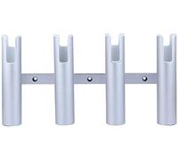 Large Wall-Mounted Aluminium Fishing Rod Holder for Boat, 4 Tube Linked Fishing Rod Rack , Holds 4 Rods, 4 Fishing Pole Holders for Marine Boat Yacht Truck