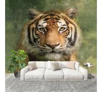 Large Wall Mural Non-Woven Wallpaper Animal Tiger Portrait Removable Waterproof Mural for Indoor Wall Art Decoration Wallpaper Green Modern and Stylish Home Decoration 350x256cm