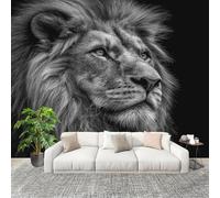 Large Wall Mural Non-Woven Wallpaper Portrait of A Lion Removable Waterproof Mural for Indoor Wall Art Decoration Wallpaper Grey Modern and Stylish Home Decoration 400x280cm