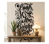 Large Wall Stencil for Painting 50cmX98cm Inspirational Quote Template for Living Room, Entryway, DIY Wood Reusable Calligraphy Typography Look at The Bright Side Art Pattern