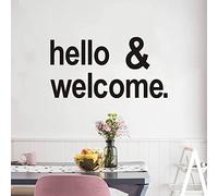 Large Wall Stickers, Hello Welcome Decals, (Easy to Apply), Vinyl Wall Decor Art Office Gym Classroom School Nursery Playroom, Door Inspirational Motivational Quotes Positive Saying Home 28.6"X15"