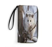 Large Wallet Novelty Opossum In Snow Printing Long Wallet With Zipper Leather Wallet Suitable For Both Men And Women, style, 19.7x10.5cm