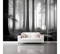 Large Wallpaper 400 x 280 cm, Nature Trees Silhouette Theme Custom Size 3D Wallpaper Mural for Living Room Bedroom Office Dining Room Children's Room, Grey Wall Murals Decor
