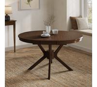 Large Walnut Round to Oval Extendable Dining Table - Seats 4 - 6 - Karie