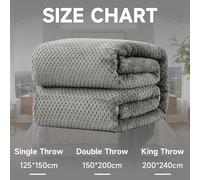 Large Warm Fleece Soft Throw Over Bed Sofa TravelLuxury Popcorn Waffle Blanket