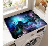 Large Washer Or Dryer Top Mat Covers Bohemia Starry Galaxy Print Quick-Drying Anti-Slip Washing Machine Top Protector Mat Dust-Proof Covers For Home Laundry Room Kitchen (Green,60 x50 cm)