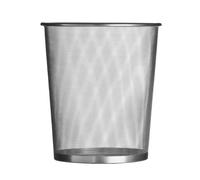 Large Waste Paper Basket Bin Silver in Mesh Design - Great for Office, Work, Home Use