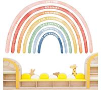 Large Watercolour Rainbow Wall Stickers with Inspirational Quote, 200 x 120 cm Peel and Stick Waterproof Vinyl Wall Decals for Girls Kids Bedroom Nursery Classroom Playroom Decor