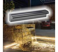 Large Waterfall Spillway for Outdoor Ponds - 81in PVC Connector, No LED Lights, Easy Clean Waterfall Fountain Kit for Sheer Descent & Backyard Rockery, Sturdy Design