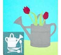 Large Watering Can & Tulips Metal Cutting Dies Set, Gardening Stencils, Card Making, Scrapbooking, Paper Crafts, E5