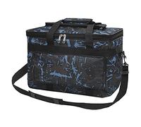 Large Waterproof Art Portfolio Tote Bag Canvas Foldable Artist Painting Tool Storage Bag with Handle & Shoulder Strap Students Art Supplies Carrying Case for Brushes Palette Sketchbook (Style-1)