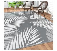 Large Waterproof Reversible Tarp - Foldable Lightweight Plastic Straw Mat for Garden Camping RV Picnic Indoor & Outdoor Use (25.3 x 304.8 cm)