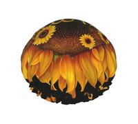 Large Waterproof Shower Cap with Adjustable Elastic Band | Blessed To Be Called Nana Sunflower Print Shower Cap Hair Cover For Women Spa Bathing Swimming Makeup Travel, Large