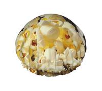 Large Waterproof Shower Cap with Adjustable Elastic Band | Cinema Movie Clapboard And Popcorn Print Shower Cap Hair Cover For Women Spa Bathing Swimming Makeup Travel, Large