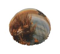 Large Waterproof Shower Cap with Adjustable Elastic Band | Hunting Flying Wild Ducks 6 Print Shower Cap Hair Cover For Women Spa Bathing Swimming Makeup Travel, One Size
