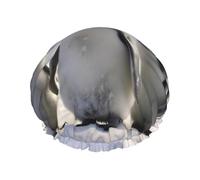 Large Waterproof Shower Cap with Adjustable Elastic Band | Young Penguins With Snow Print Shower Cap Hair Cover For Women Spa Bathing Swimming Makeup Travel, One Size