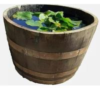 LARGE Watertight 100% GUARANTEED Oak wine half barrel planter patio MINI POND