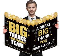 Large We Appreciate You Card Folded Black Gold Thank You Card Large Retirement Gift Huge Gratitude Thank You Gift for Coworker Office Leaving Goodbye Going Away Retirement Party Decorations(NO