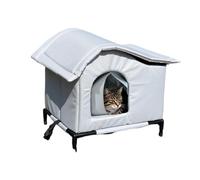 Large Weatherproof Cat Bed - Warm Outdoor Shelter With Double-Sided Mat | Weatherproof Warm Cats Shelter Outside/Indoor Insulated Pet Houses Foldable Stray Cat Tent Cave