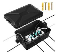 Large Weatherproof Electrical Box Outdoor Extension Lead with 7 Cable Entry For Outdoor Electric Plug Christmas Lights And Camping Socket 8.8X13.4X6.2Inch Waterproof Dry Box For Electrics Outside