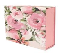 Large Wedding Gift Bag,Engagement Gifts,Pink Watercolor Roses Design,Large Gift Box Classic Shape Durable Paperboard Elegant Vibrant Colors Magnetic Gift Box for Gifting Accessories Flower Style