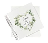 Large Wedding Photo Album Scrapbook Guest Book Boxed Floral Leaf Heart (Personalised Book)
