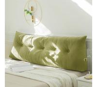 Large Wedge Pillow 200x40x12cm Triangular Headboard Reading Cushion Soft Lumbar Support Backrest with Zipper Ideal for Sofa & Daybed Positioning Includes Pocket for Storage