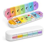Large Weekly Pill Organiser 2 Times A Day,Premium Magnetic AM PM Pill Box
