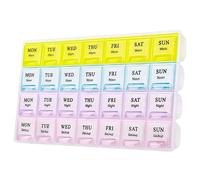 Large Weekly Pill Organizer 4 Times A Day, Medicine Cases,Moisture-Proof 7 Day Pill Box, Travel Pill Cases Portable for Pills Vitamin Fish Oil Supplements