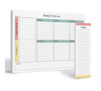 Large Weekly Planning Pad and Matching Notepad, 52 Letter Size Tear-Off Sheets, 8.5' x 11' Undated Weekly Desk Planner Pad, Daily Schedule, Priorities To Do List, for Work and Home