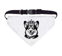 Large 'Welsh Corgi Wearing Crown' Dog/Cat/Pet Bandana (PD00065270)