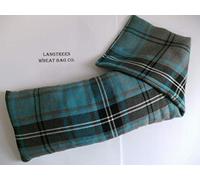 Large Wheat Heat Pack Cotton Tartan Microwave Wheat Bag Unscented, Turquoise