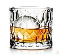 Large Whiskey Glasses 17 oz, Gifts for Men Large Crystal Old Fashioned Tumblers with Heavy Base, Unique Diamond Pattern Glassware Set for Bourbon Scotch Drinks, 500ml 1-Pcs