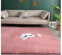 Large White Area Rug Handmade Cotton Carpet for Living Room Kitchen Bedroom & Hallway Soft & Washable Short Pile Pink Accent 200x400 cm