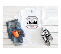 (Large, White) Asahi Super Dry Japanese Beer Men Women Unisex Top T Shirt