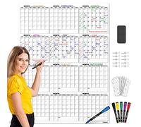 Large White Board Calendar 36"x48" Dry Erase Calendar for Wall Big Dry Erase Wall Calendar 2024 Yearly Monthly Wall Calendar Dry Erase Board Planner Includes 6 Markers Eraser Push Pins & Mounting Tape