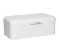 Large White Bread Box - Countertop Stainless Steel Bread Bin - Food Storage Container For Bagels Loaves & More - Bonus Bread Making Ebook
