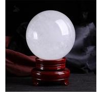Large White Calcite Crystal Ball with Stand, Teller Mystical Quartz Sphere Ball, Home Decoration Fengshui Balls Photography Props,14cm/5.5in
