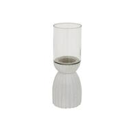Large White Carved Hurricane Lantern - Elegant Decorative Lighting
