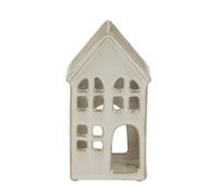 Large White Ceramic House Tea Light Holder - Winter Decor & Ambiance