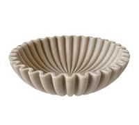 Large White Decorative Bowl - Modern Fluted Design - 2 Quart Capacity - Stylish nic Home Decor - Ideal for Centerpieces & Serving - Elegant Tableware